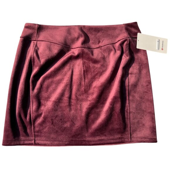 Lululemon Scuba High-Rise Mini Skirt Velvet XL Plush Stretch Garnet NWT LW8AL9S - Picture 15 of 16